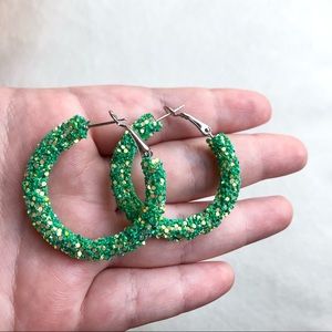 Glitter hoop earrings